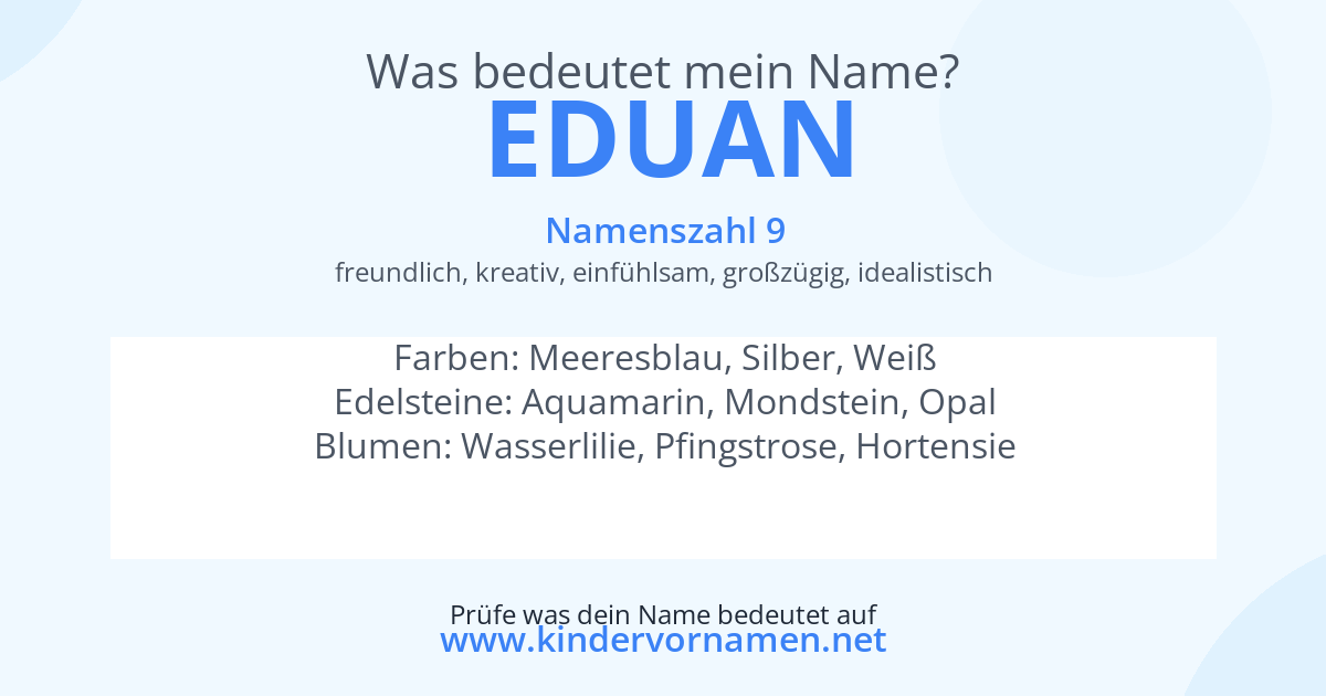 Was bedeutet der Name Eduan?
