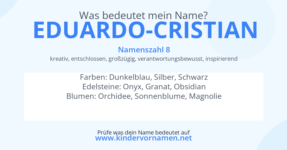 Was bedeutet der Name Eduardo-Cristian?
