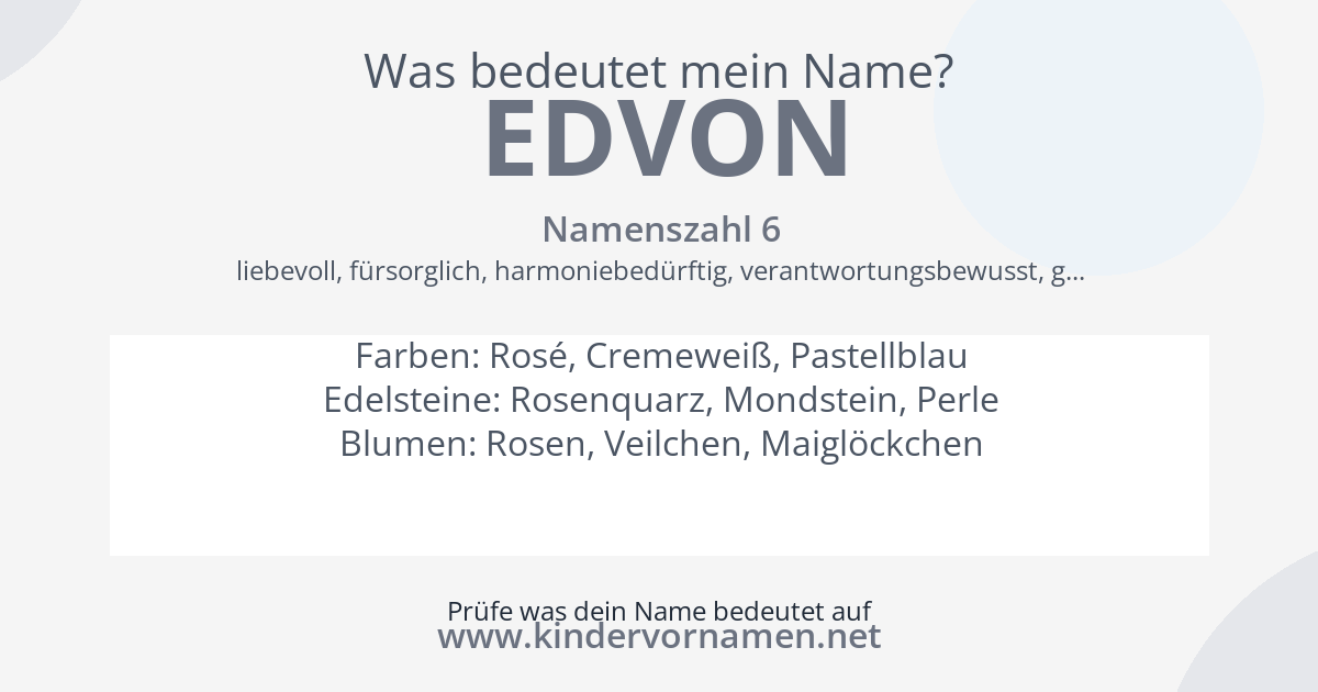 Was bedeutet der Name Edvon?