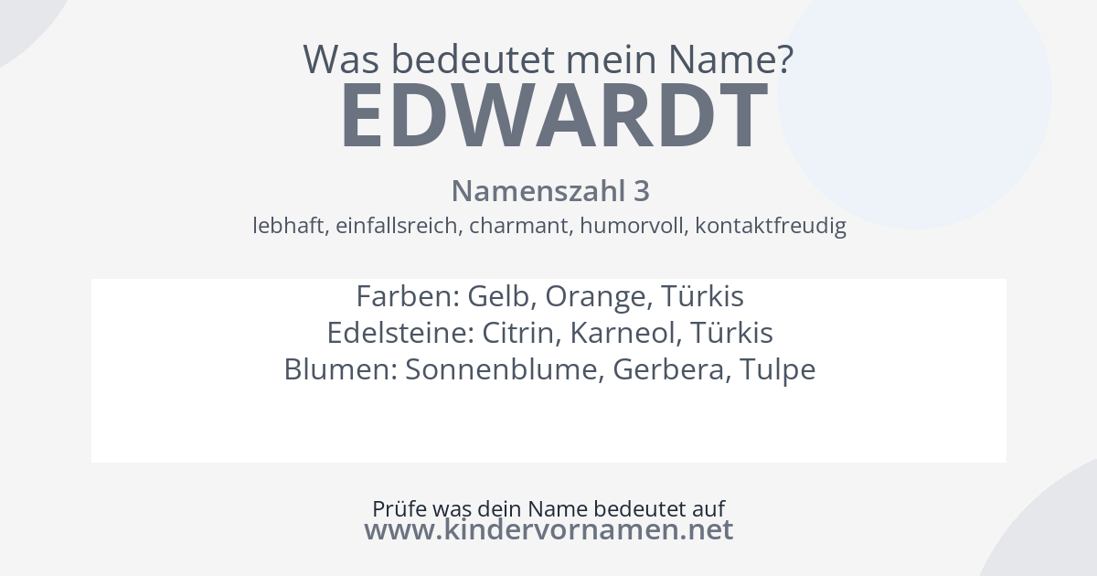 Was bedeutet der Name Edwardt?