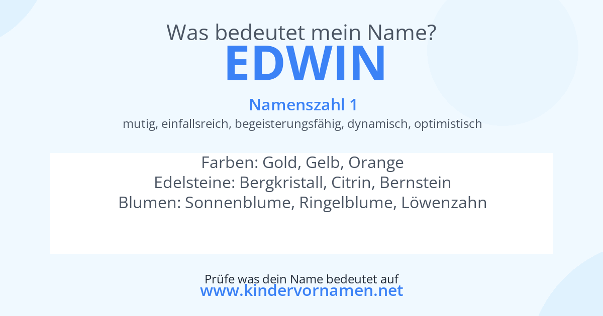 Was bedeutet der Name Edwin?