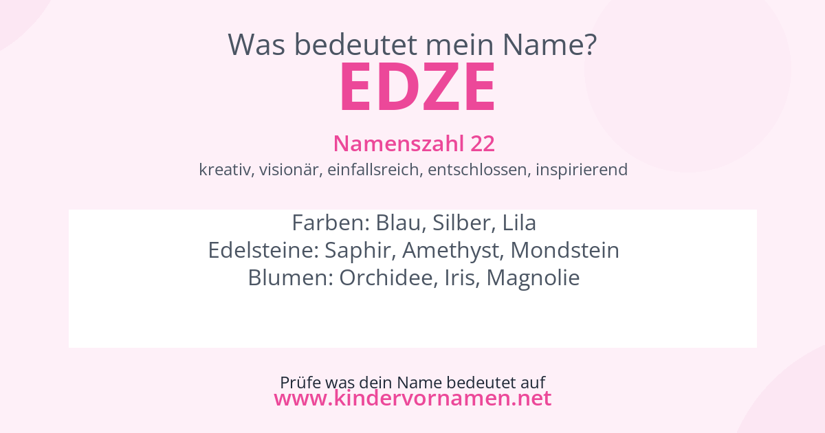 Was bedeutet der Name Edze?