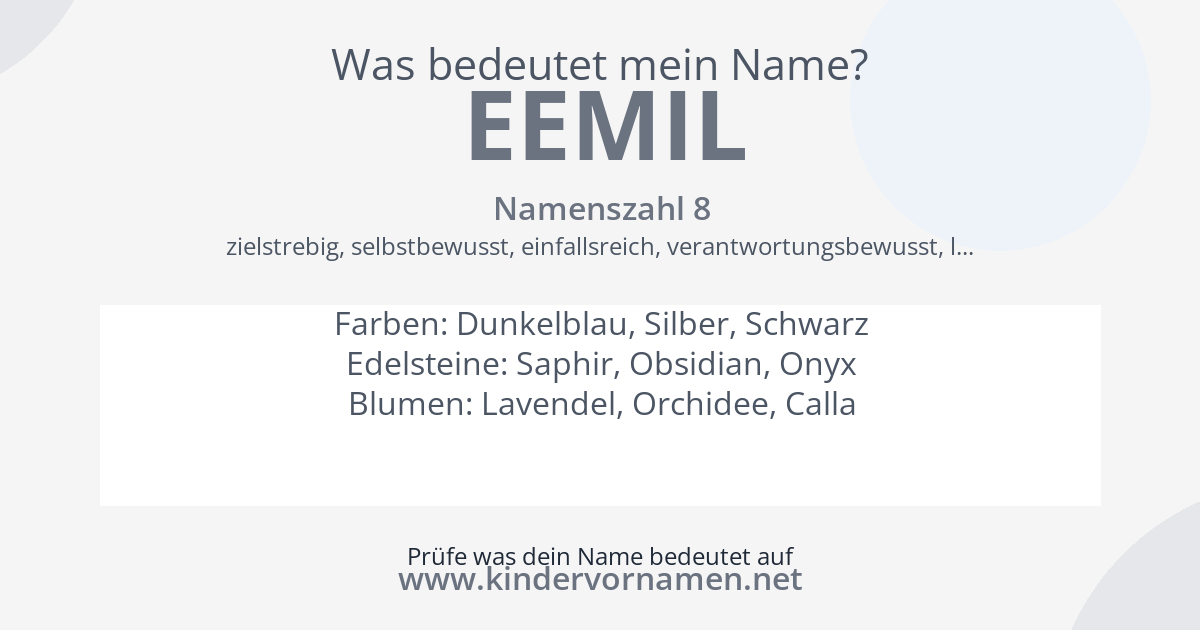 Was bedeutet der Name Eemil?