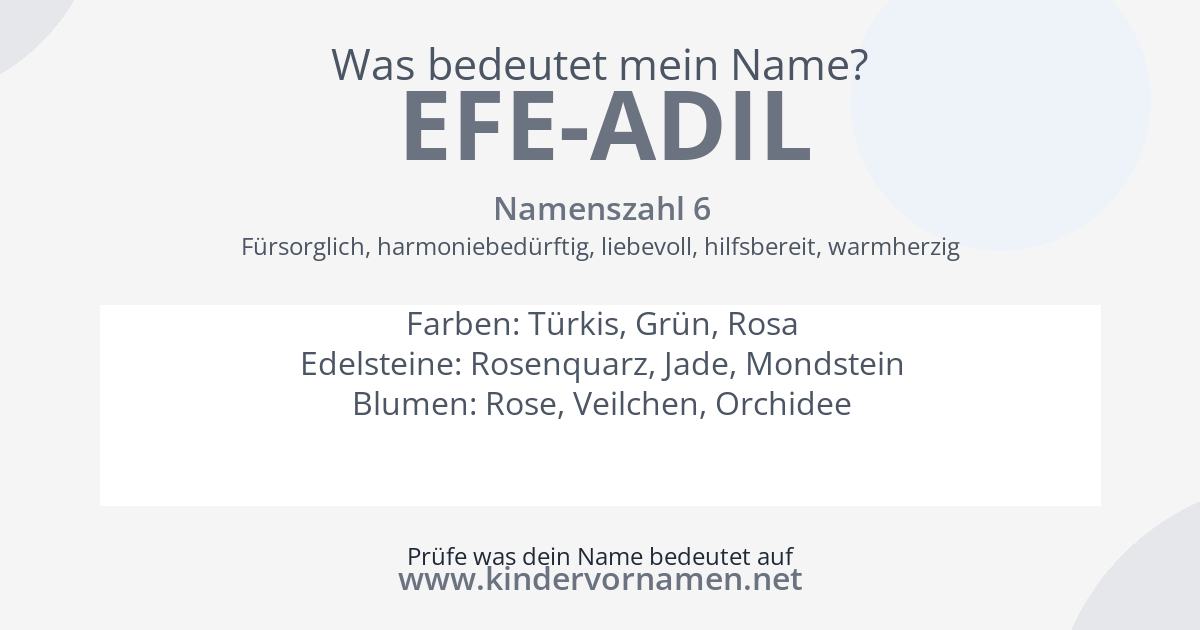 Was bedeutet der Name Efe-Adil?