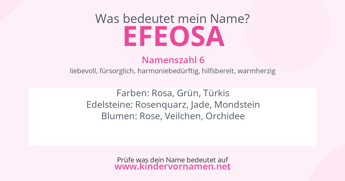Was bedeutet der Name Efeosa?