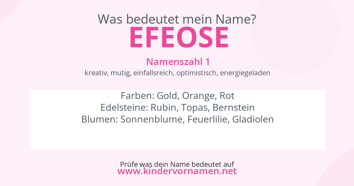 Was bedeutet der Name Efeose?