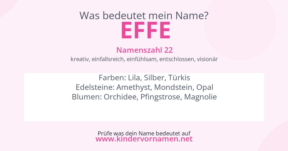 Was bedeutet der Name Effe?