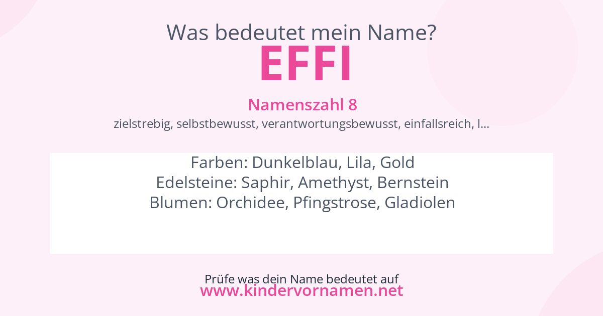 Was bedeutet der Name Effi?