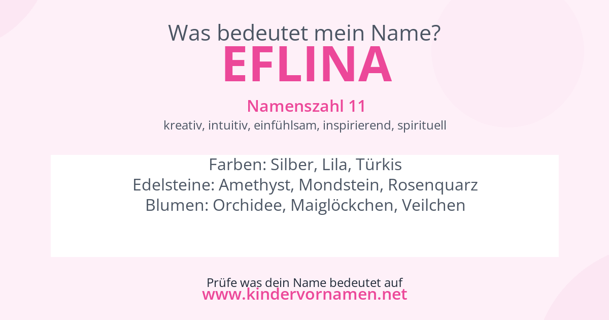 Was bedeutet der Name Eflina?