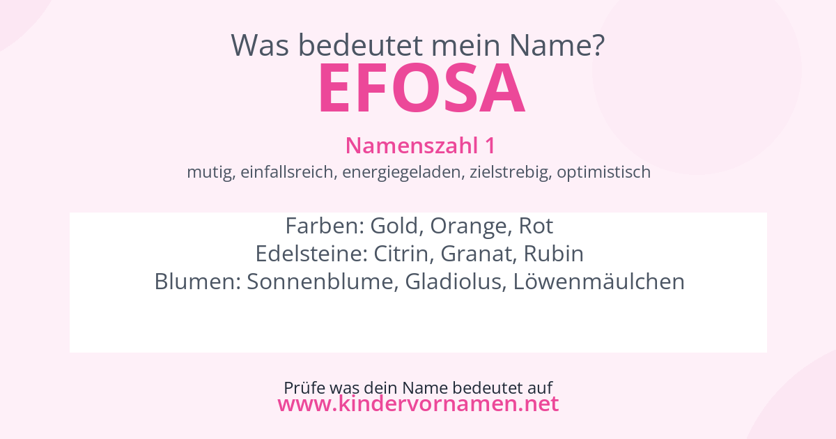 Was bedeutet der Name Efosa?