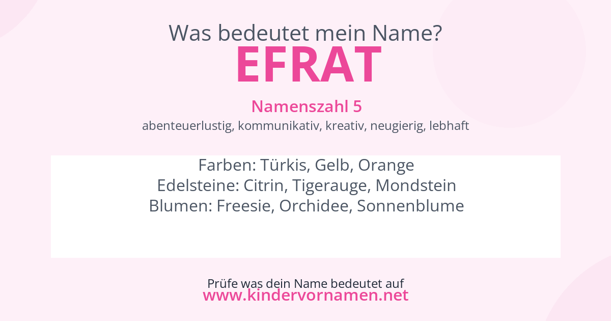 Was bedeutet der Name Efrat?