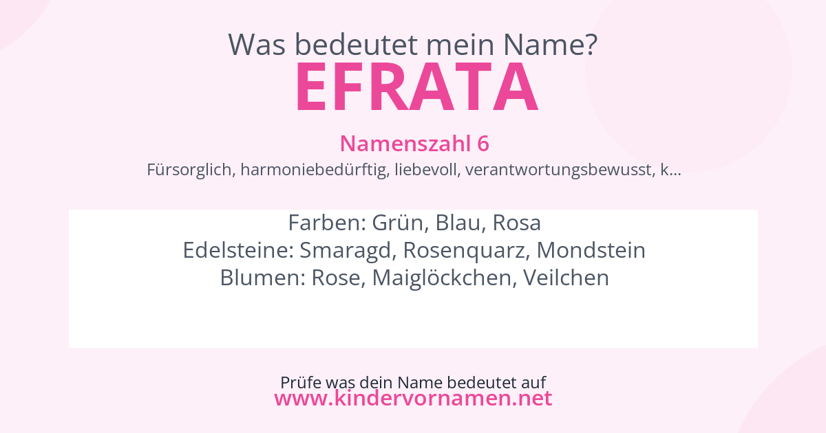 Was bedeutet der Name Efrata?
