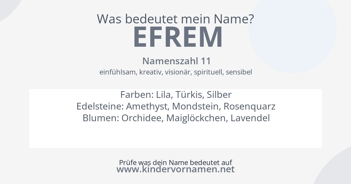 Was bedeutet der Name Efrem?