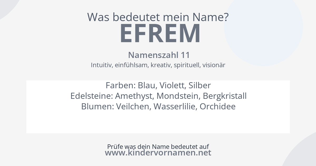 Was bedeutet der Name Efrem?
