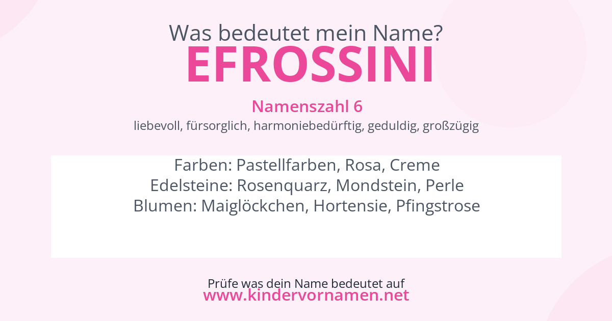 Was bedeutet der Name Efrossini?