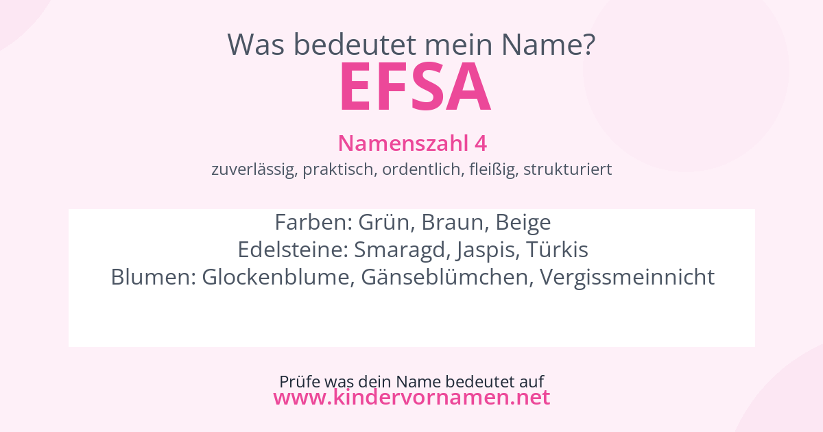Was bedeutet der Name Efsa?