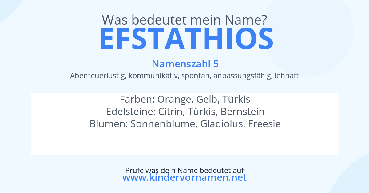 Was bedeutet der Name Efstathios?