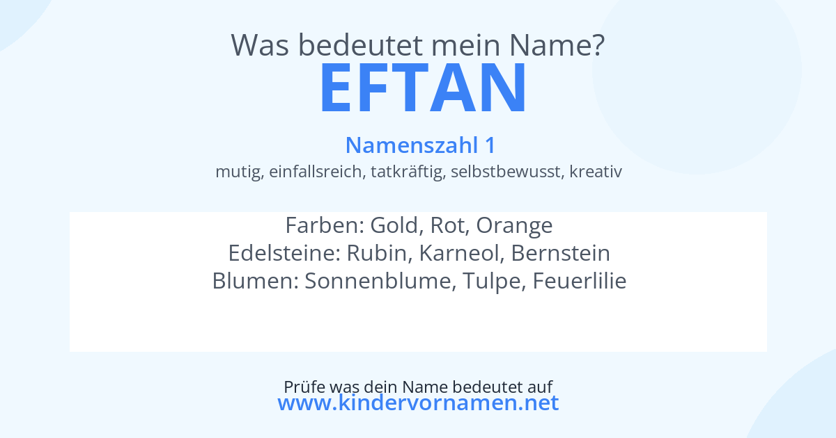 Was bedeutet der Name Eftan?