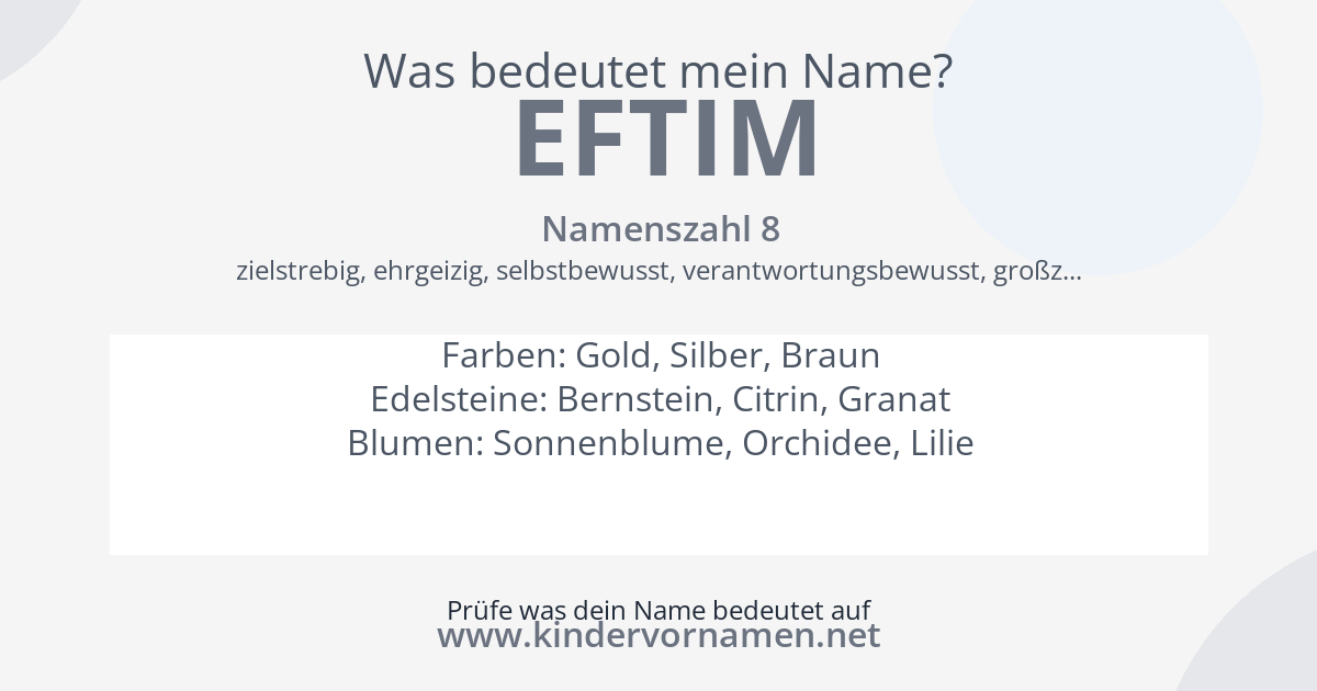 Was bedeutet der Name Eftim?