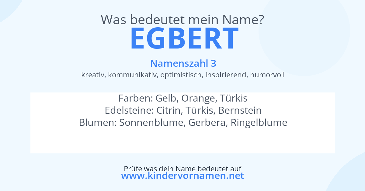 Was bedeutet der Name Egbert?