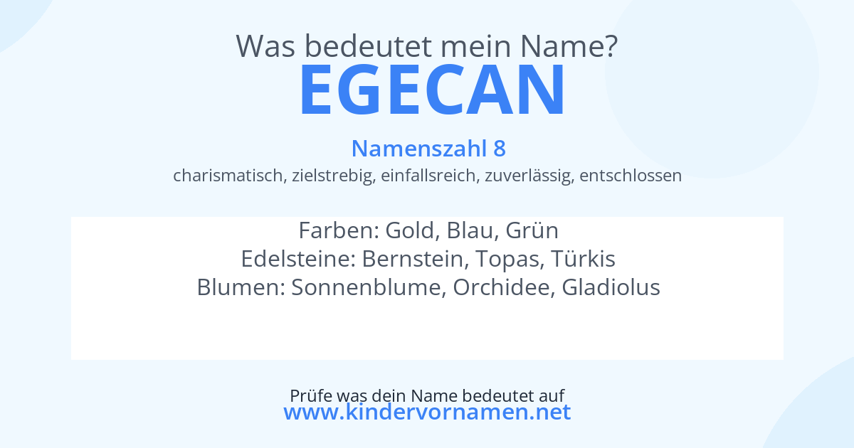 Was bedeutet der Name Egecan?