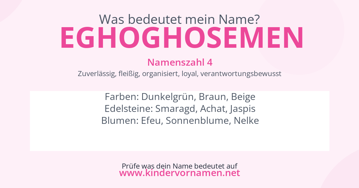 Was bedeutet der Name Eghoghosemen?