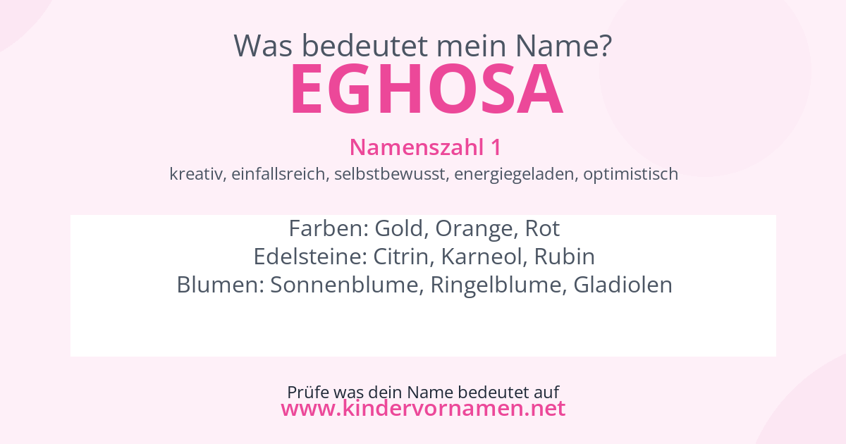Was bedeutet der Name Eghosa?