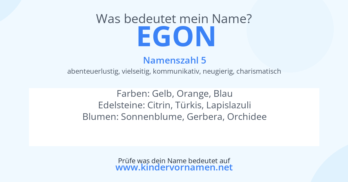 Was bedeutet der Name Egon?