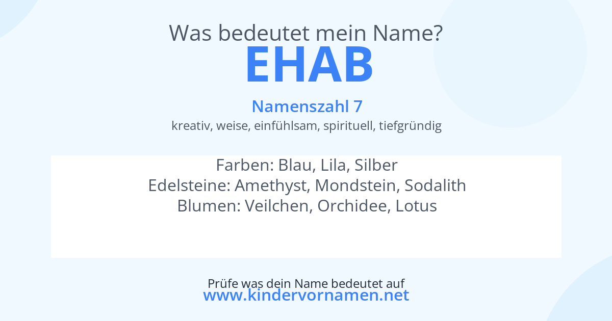 Was bedeutet der Name Ehab?