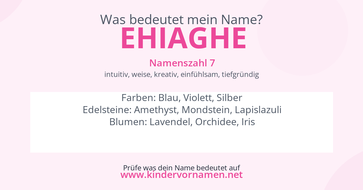 Was bedeutet der Name Ehiaghe?