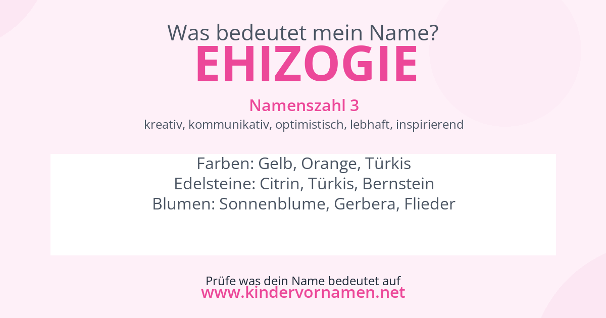 Was bedeutet der Name Ehizogie?