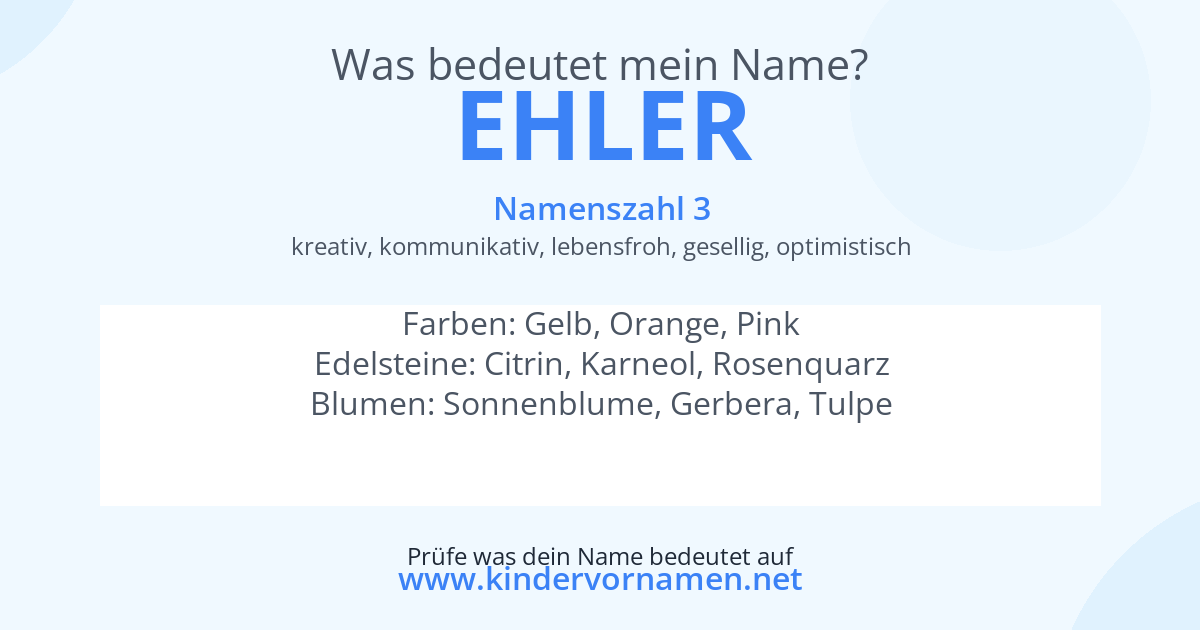 Was bedeutet der Name Ehler?