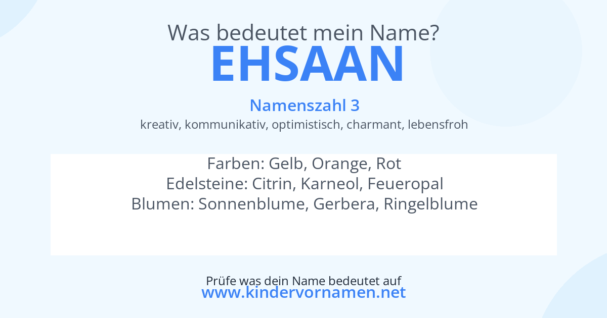 Was bedeutet der Name Ehsaan?