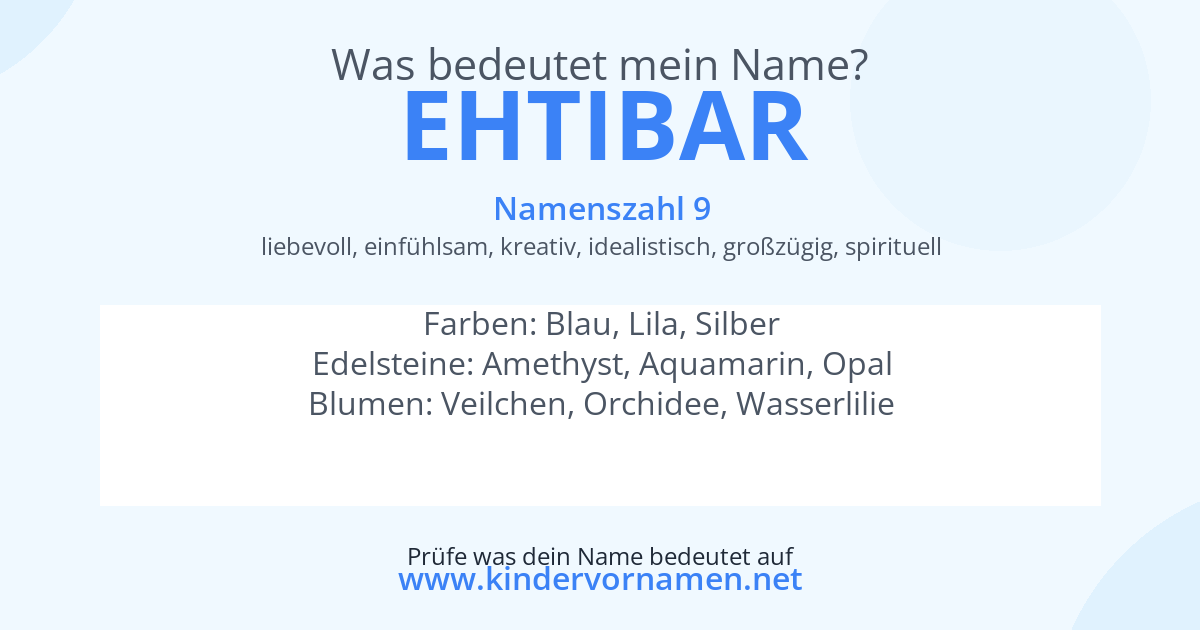 Was bedeutet der Name Ehtibar?