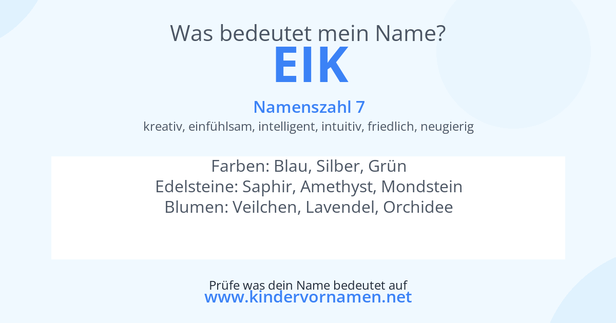 Was bedeutet der Name Eik?