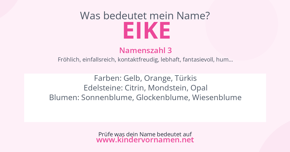 Was bedeutet der Name Eike?