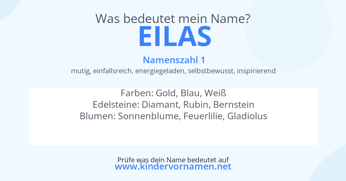 Was bedeutet der Name Eilas?