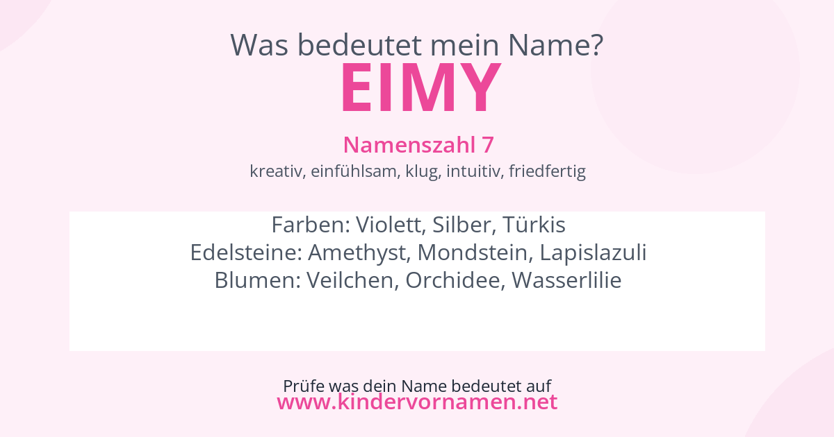 Was bedeutet der Name Eimy?
