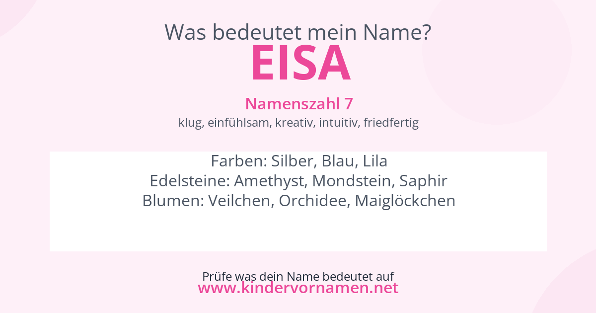 Was bedeutet der Name Eisa?