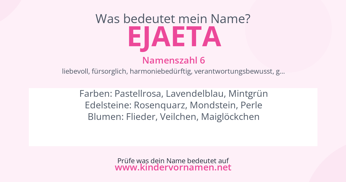 Was bedeutet der Name Ejaeta?