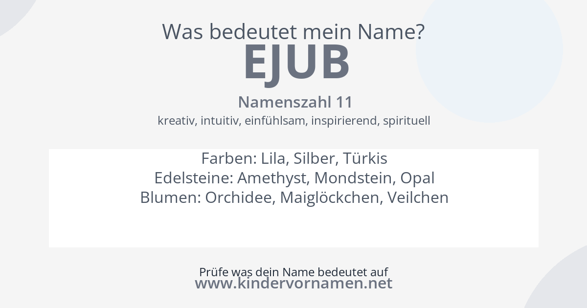 Was bedeutet der Name Ejub?