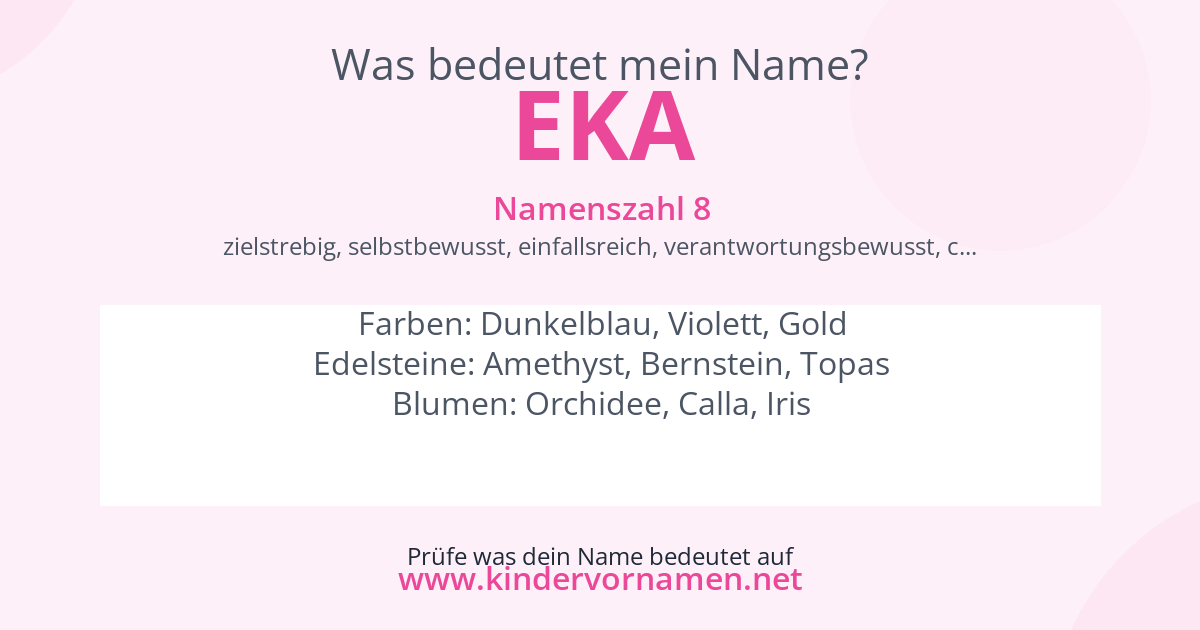 Was bedeutet der Name Eka?