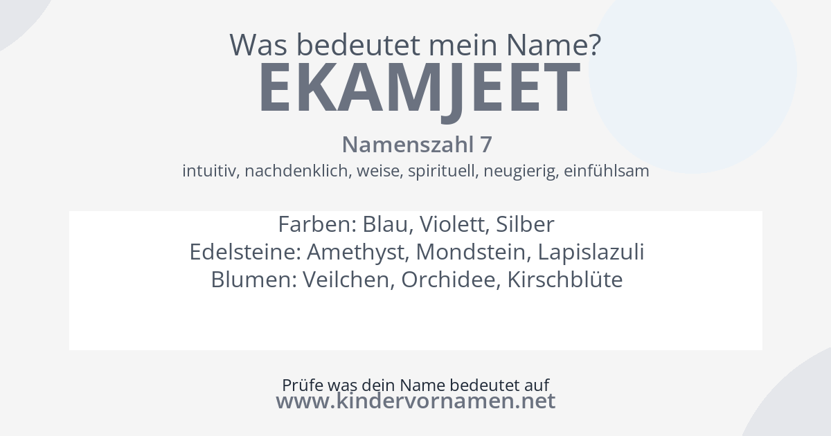 Was bedeutet der Name Ekamjeet?