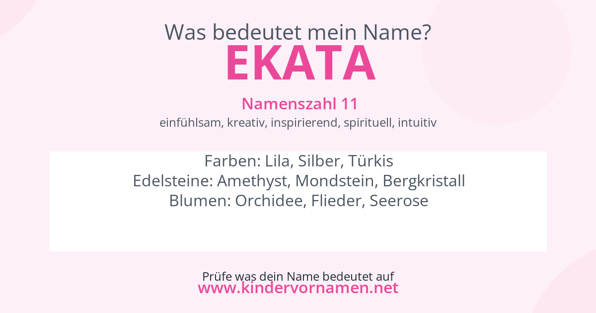 Was bedeutet der Name Ekata?