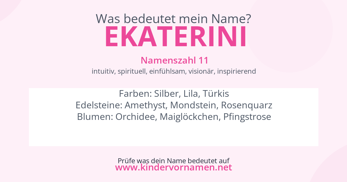 Was bedeutet der Name Ekaterini?