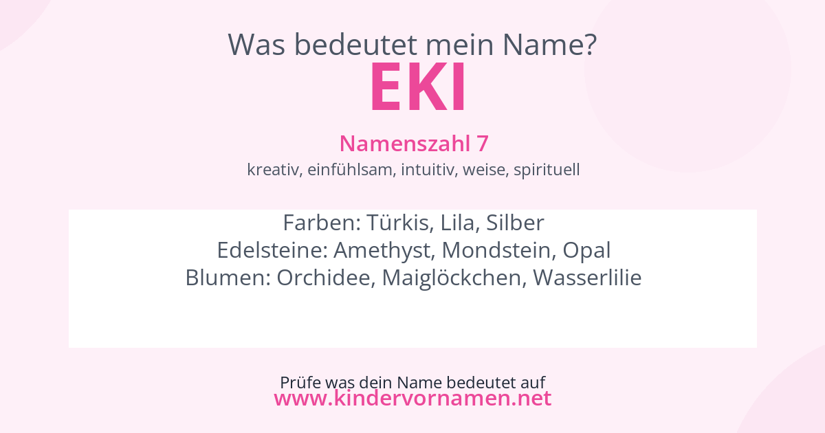 Was bedeutet der Name Eki?