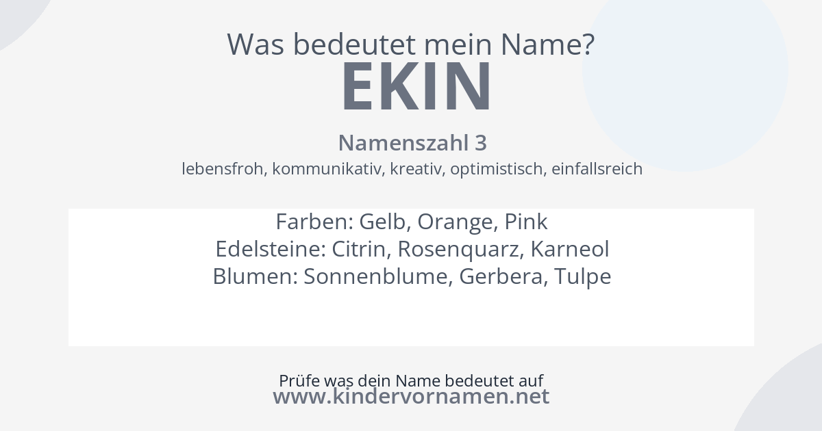 Was bedeutet der Name Ekin?