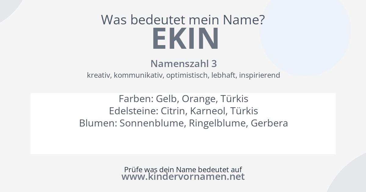 Was bedeutet der Name Ekin?