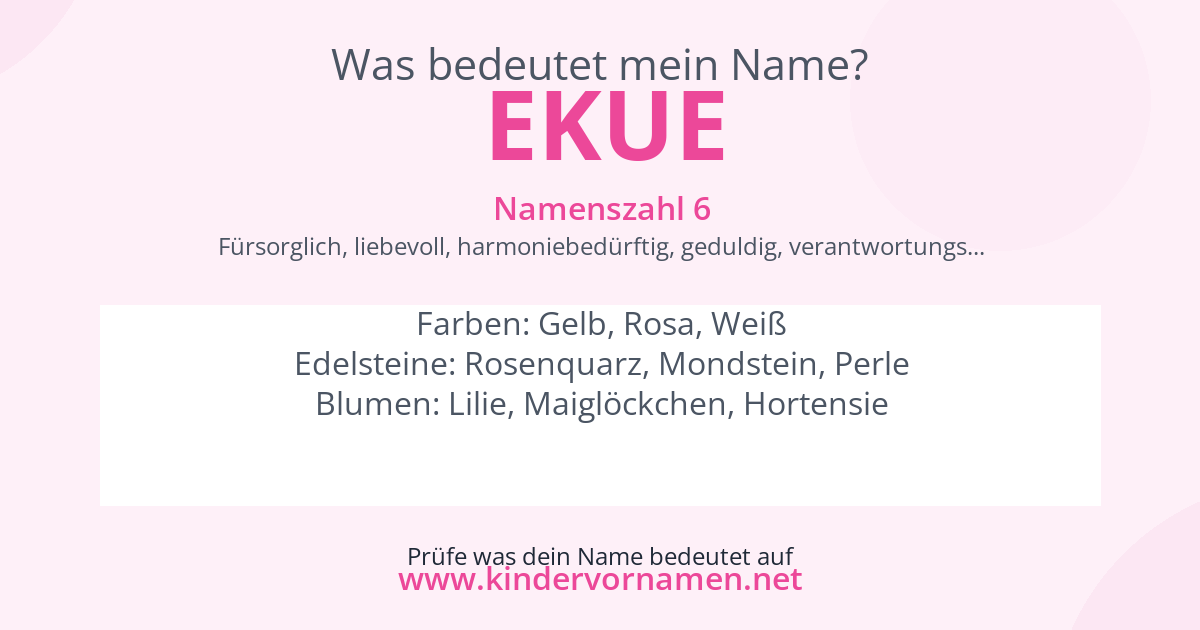 Was bedeutet der Name Ekue?