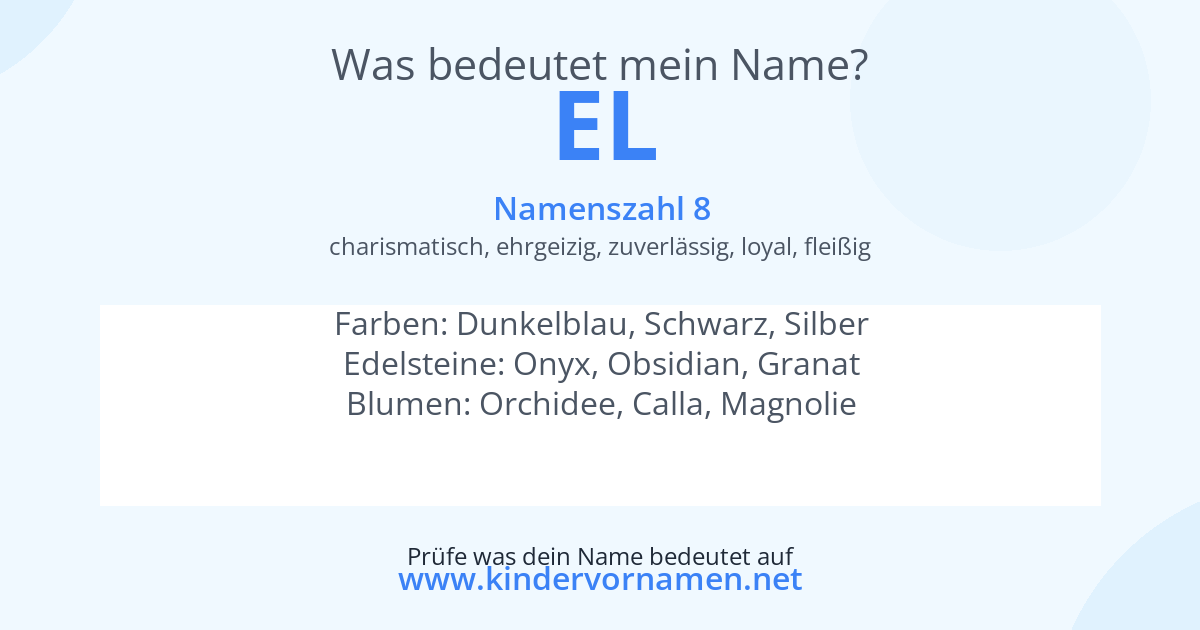 Was bedeutet der Name El?